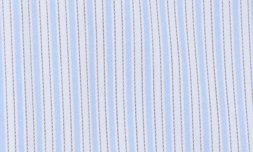 Nordstrom Trim Fit Stripe Premium Non Iron Cotton Button-up Shirt In Blue