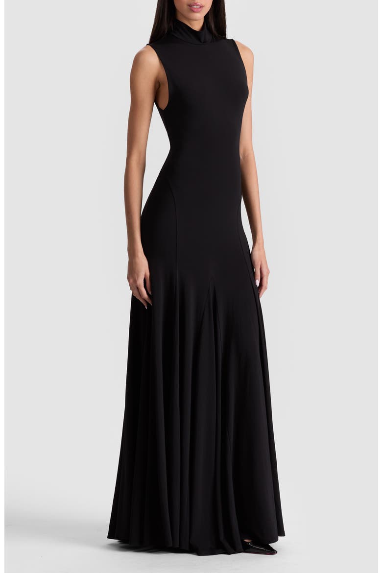 Augsta Sleeveless Turtleneck Maxi Dress, Alternate, color, BLACK