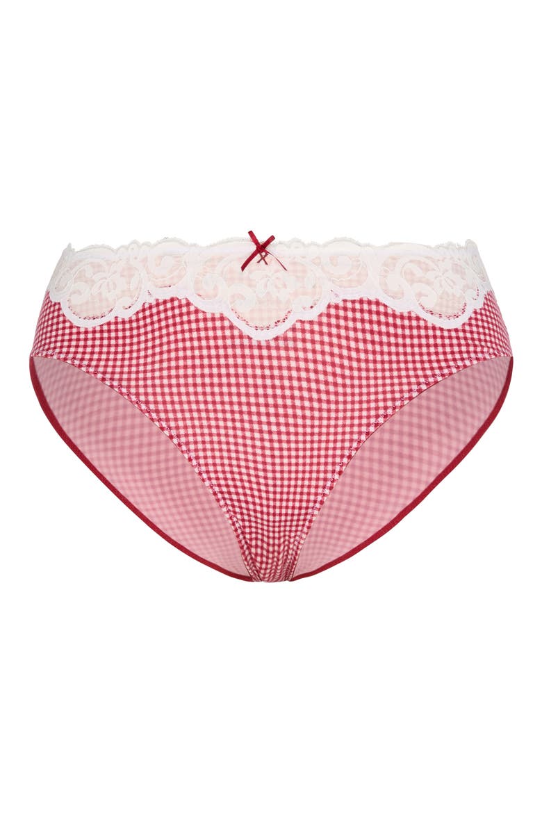 Swirly Girly Hipster Briefs, Alternate, color, DAPPER RED CHECK EFFECT PRINT