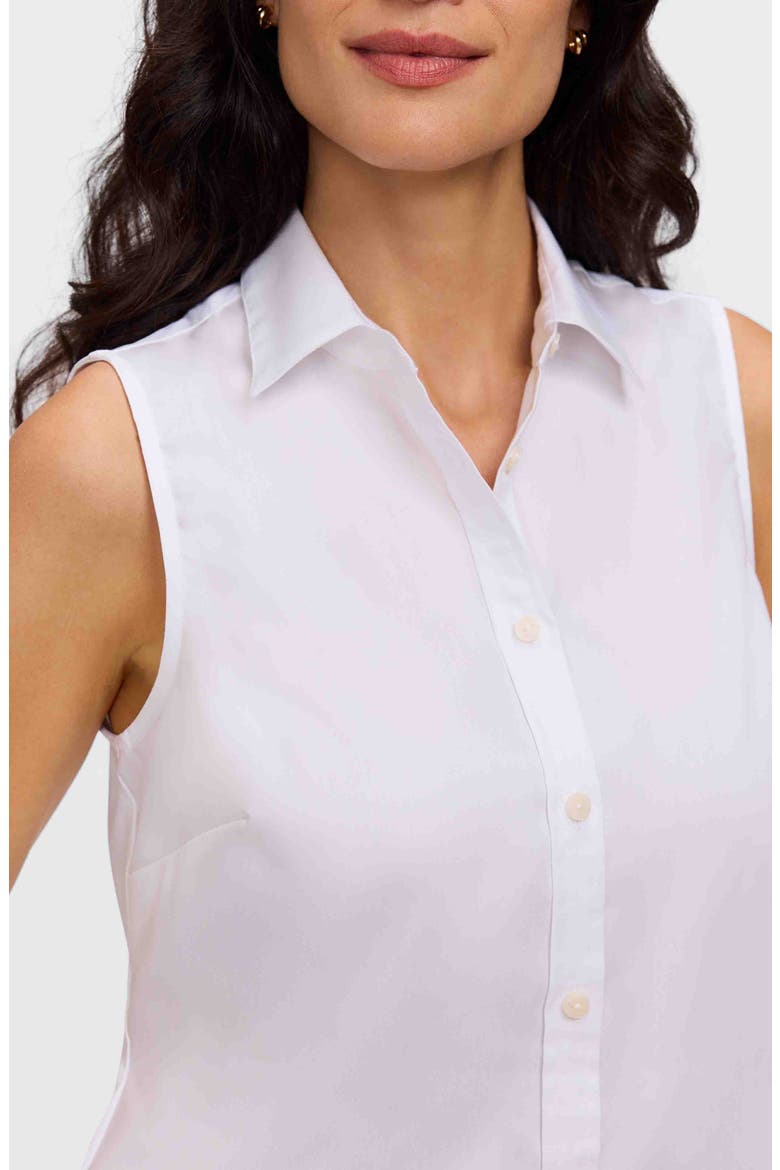 Dina Sleeveless Button-Up Shirt, Alternate, color, WHITE