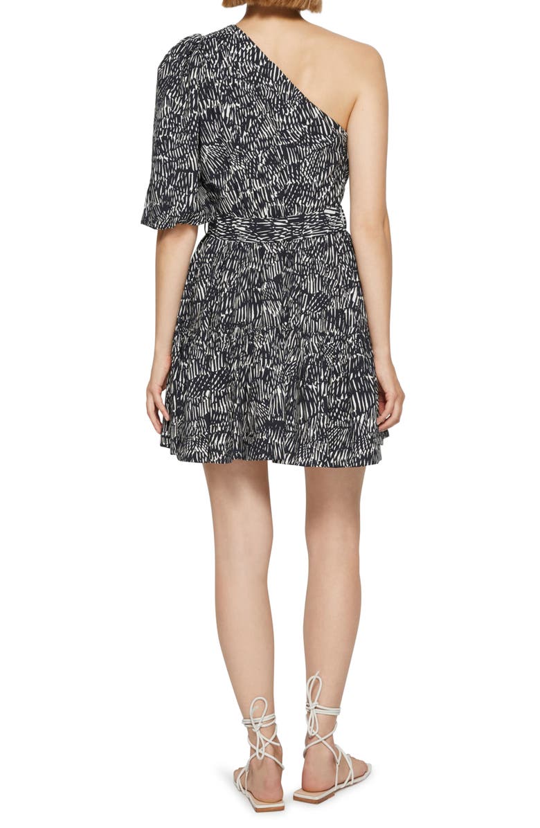 Simkhai Adriana Abstract Fern Print One-Shoulder Dress, Alternate, color, 