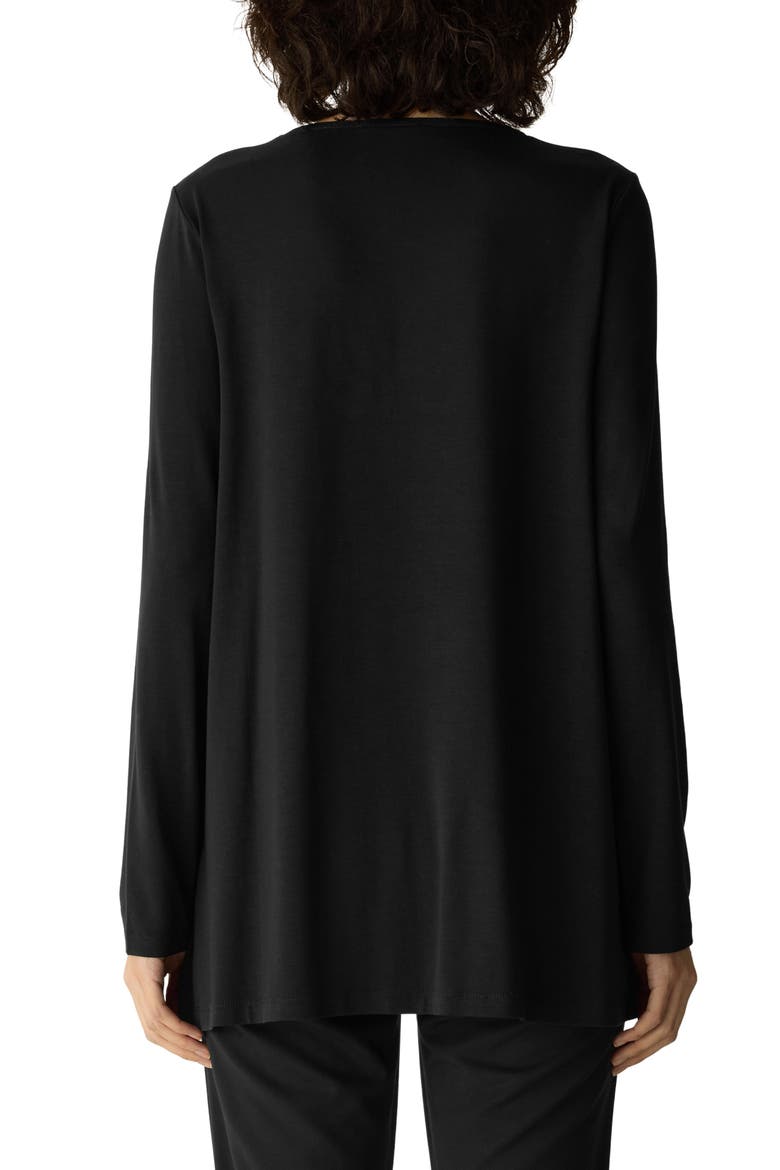 Long Sleeve V-Neck Tunic Top, Alternate, color, BLACK