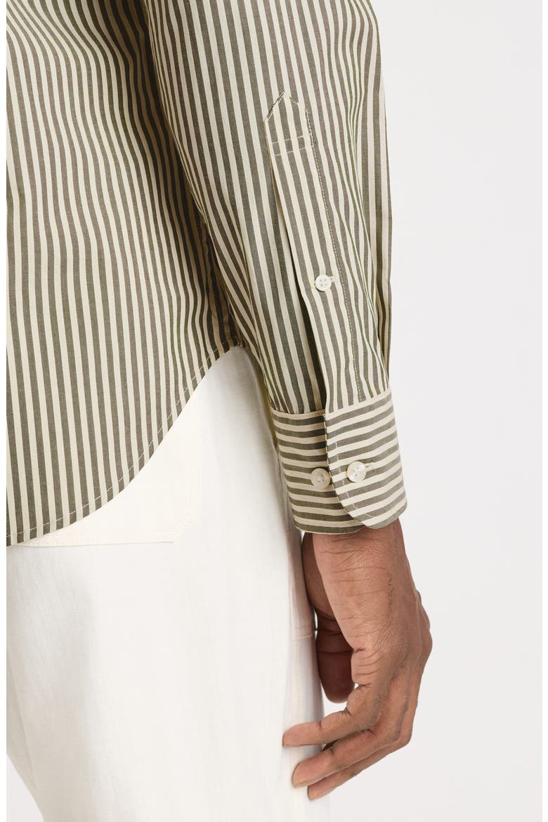 Everyday Slim Fit Button-Down Shirt, Alternate, color, GREEN IVORY STRIPE