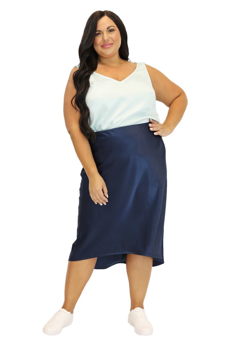 Marée Pour Toi Charm Satin Skirt, Alternate, color, 