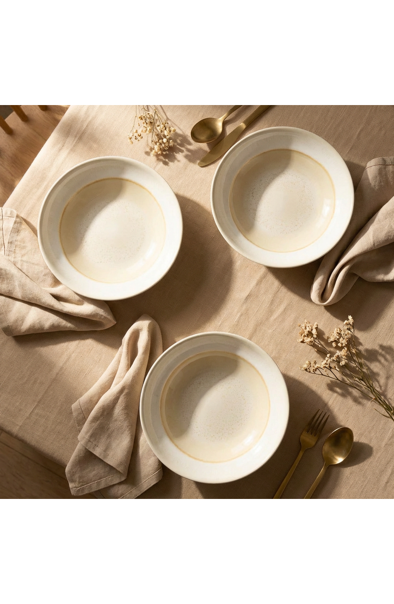 Zsa Zsa Zsu Leiria Pot Plate Stoneware 8 In Set Of 3, Alternate, color, Cream