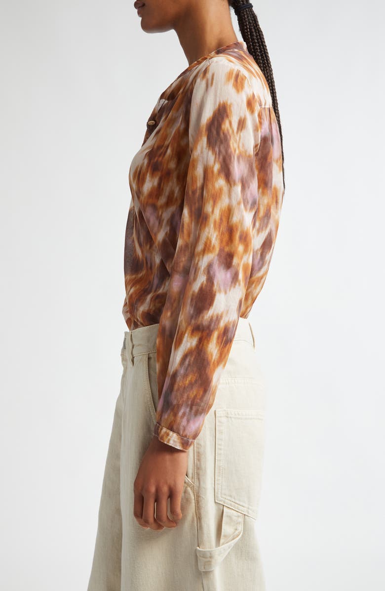 Isabel Marant Étoile Maria Print Cotton Shirt, Alternate, color, Ecru/ Ochre