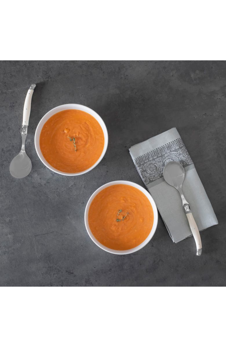 FRENCH HOME Set of 4 Soup Spoons, Alternate, color, Faux Ivory