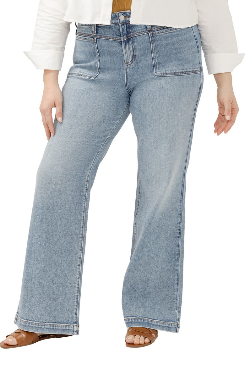 Silver Jeans Co. Avery Curvy Patch Pocket Wide Leg Trouser Jeans, Main, color, 