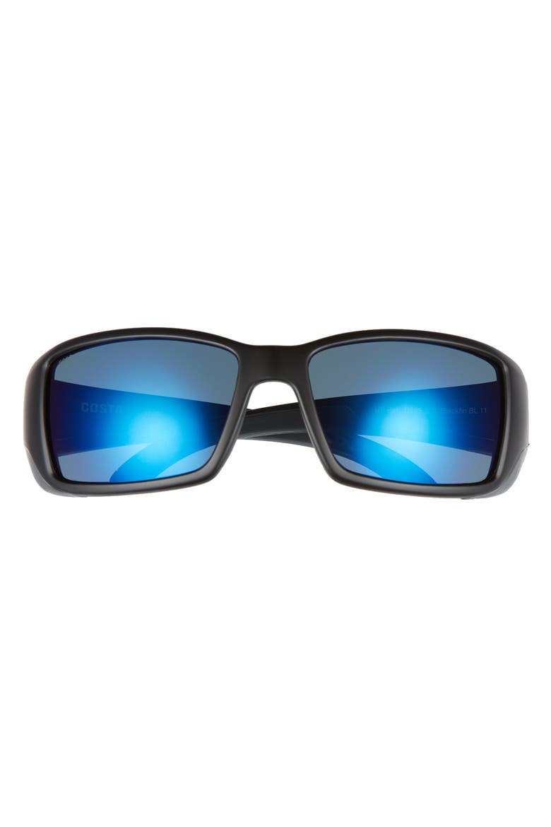 Blackfin 60mm Polarized Sunglasses, Alternate, color, MATTE BLACK/ BLUE MIRROR