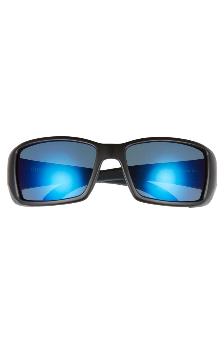 Costa Del Mar Blackfin 60mm Polarized Sunglasses, Alternate, color, Matte Black/ Blue Mirror