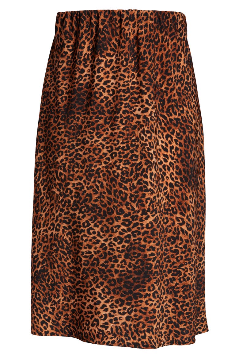 Lyndon Satin Bias Skirt, Alternate, color, TEXTURED LEOPARD