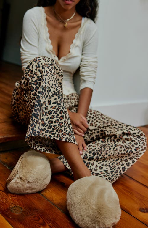 Free People Snowball Faux Fur Slipper In Brown