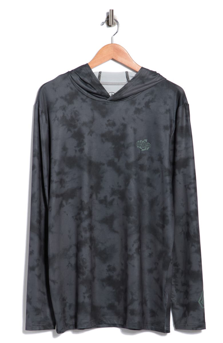 Volcom Overlap Hooded Long Sleeve T-Shirt, Main, color, Stealth