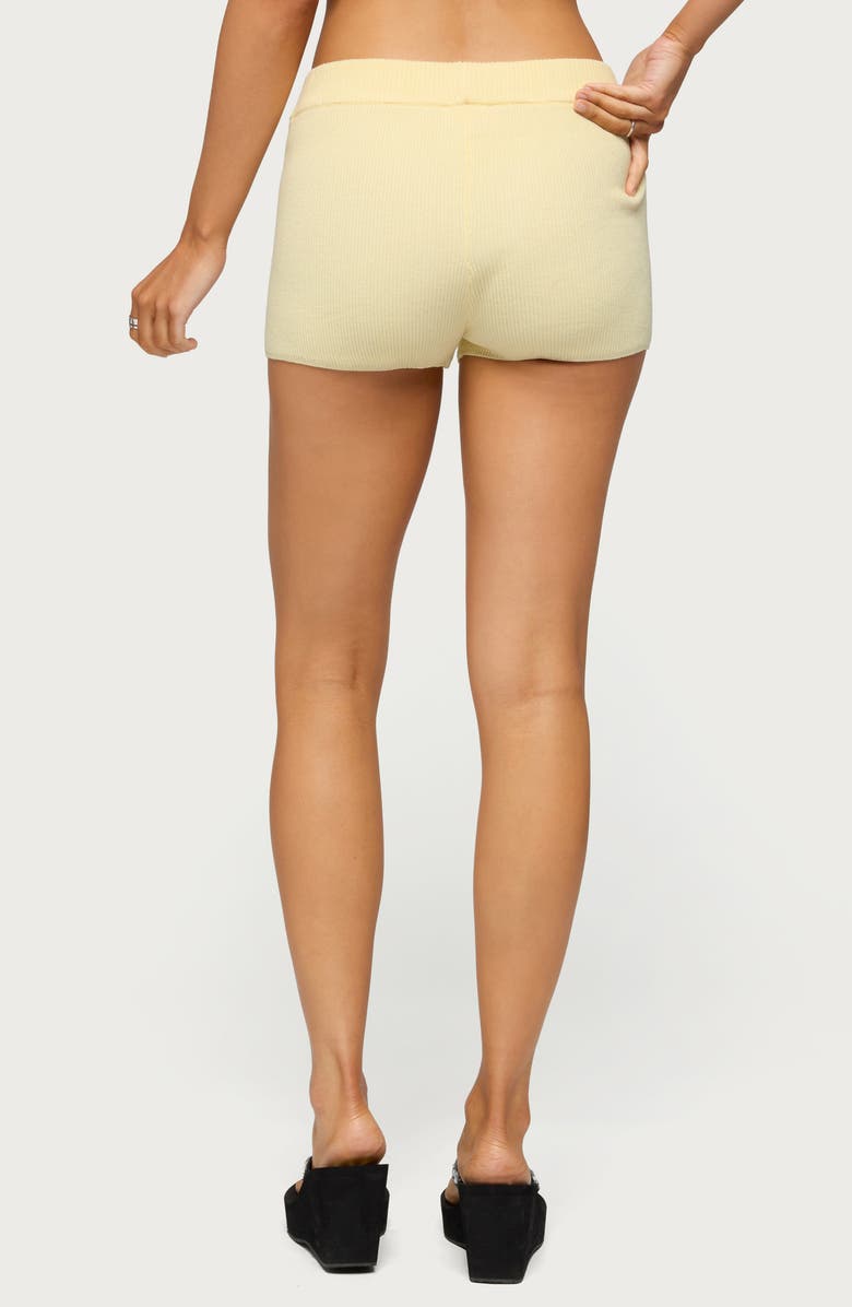EDIKTED Lorie Rib Shorts, Alternate, color, Yellow