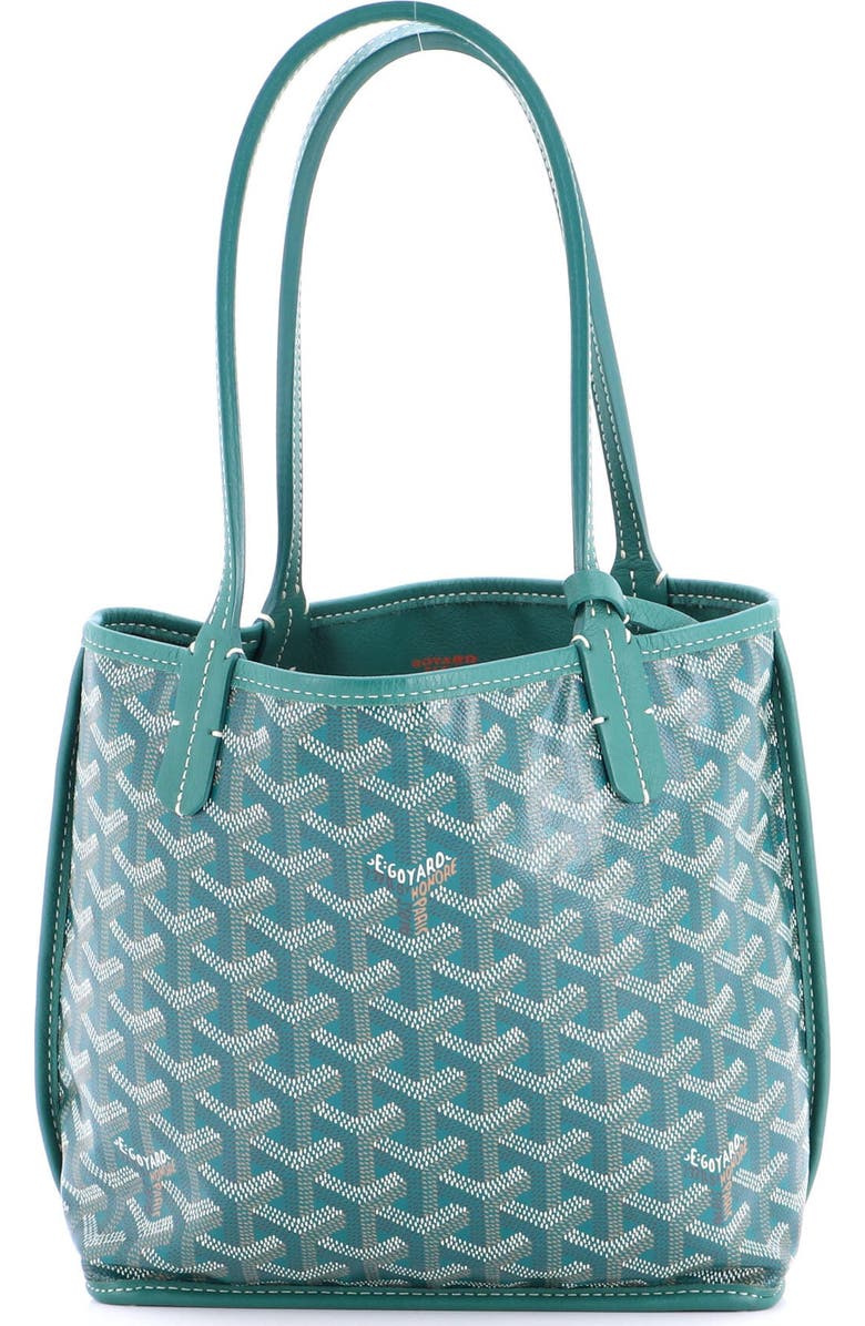 Pre-Owned Goyard Anjou Reversible Tote Coated Canvas Mini, Main, color, Green