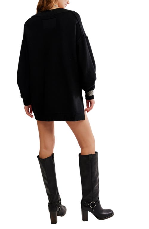 Free People Chelsea V-neck Tunic Sweater In Black
