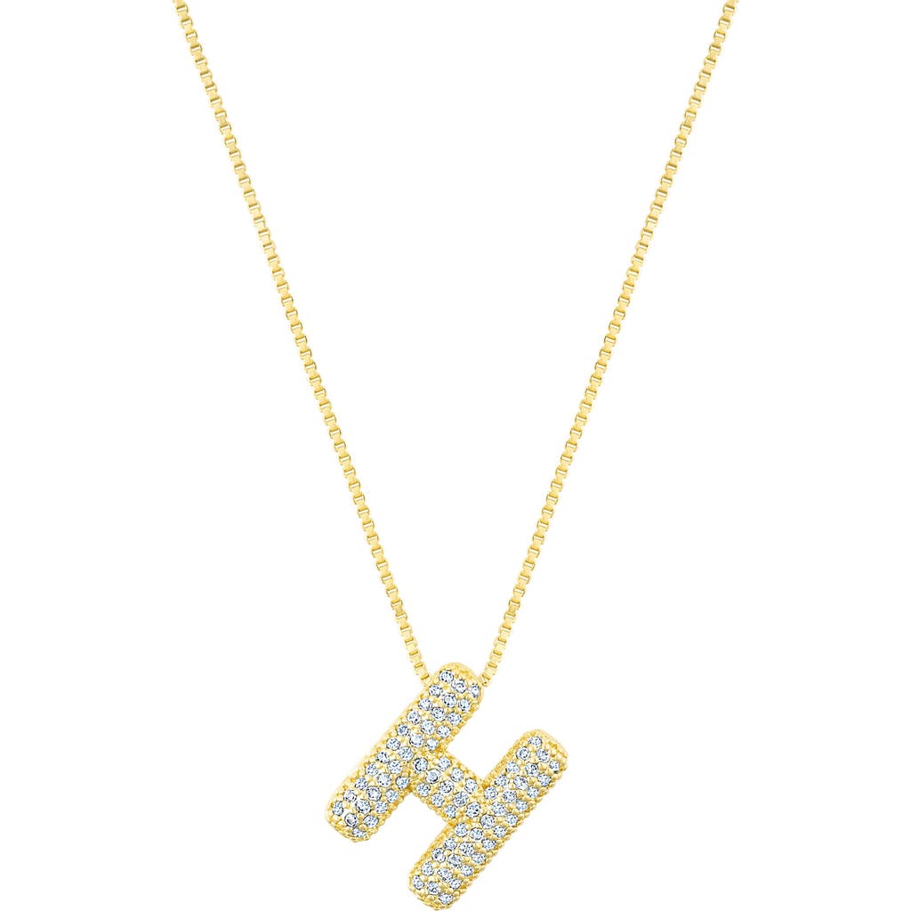 Adornia Pavé Bubble Initial Pendant Necklace In Gold-h