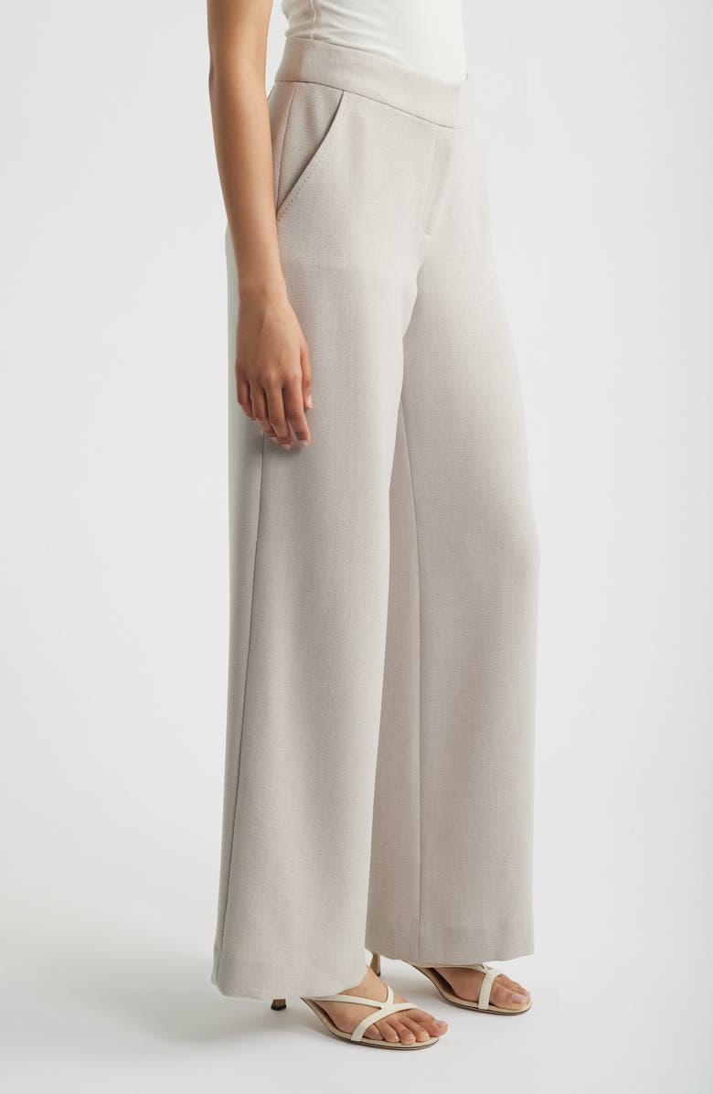Tahari ASL Wide Leg Pants, Alternate, color, Straw
