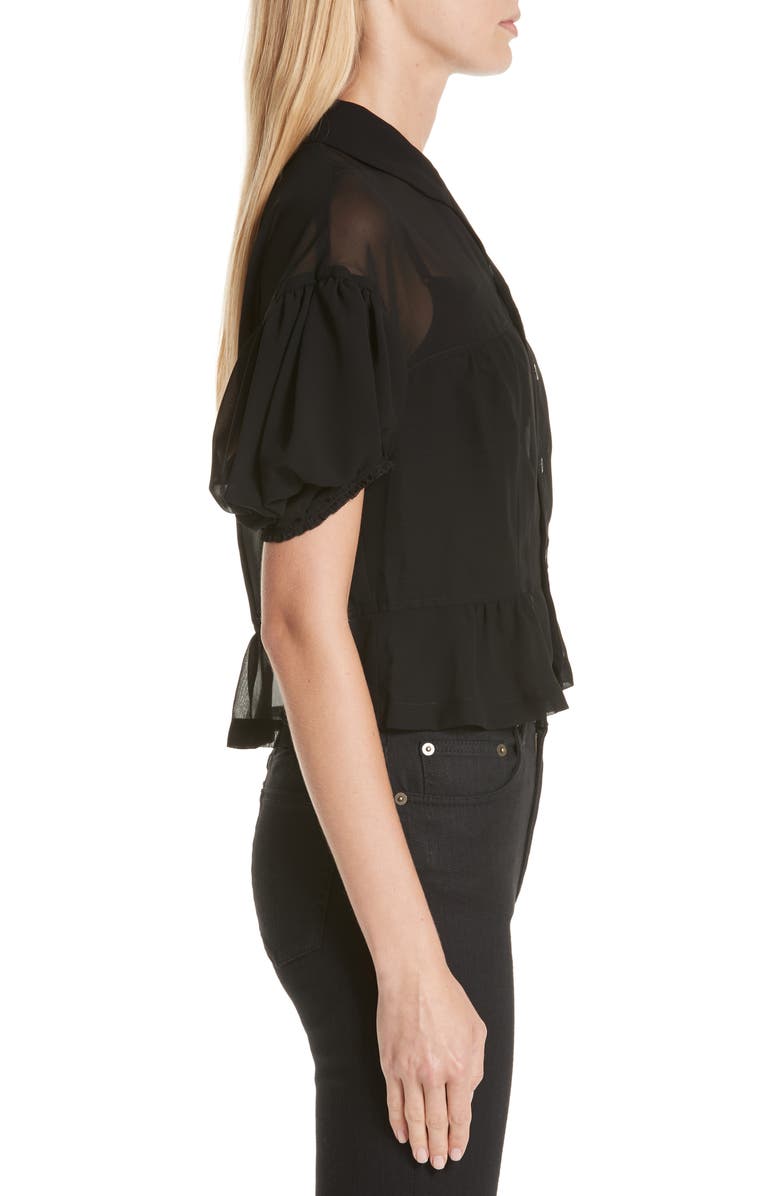 Comme des Garçons Sheer Georgette Blouse, Alternate, color,