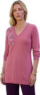 Roaman's Plus Size Cashmore V Neck Sweater