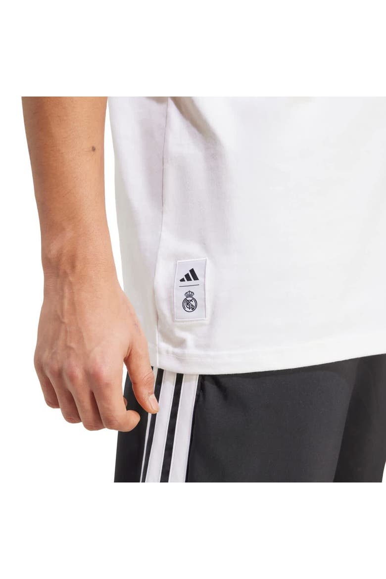 Men's adidas  White Real Madrid Three-Stripe Wordmark T-Shirt, Alternate, color, White