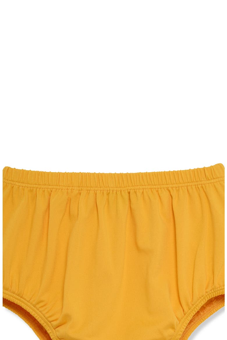 Ruched Tiered Dress with Bloomers, Alternate, color, MUSTARD