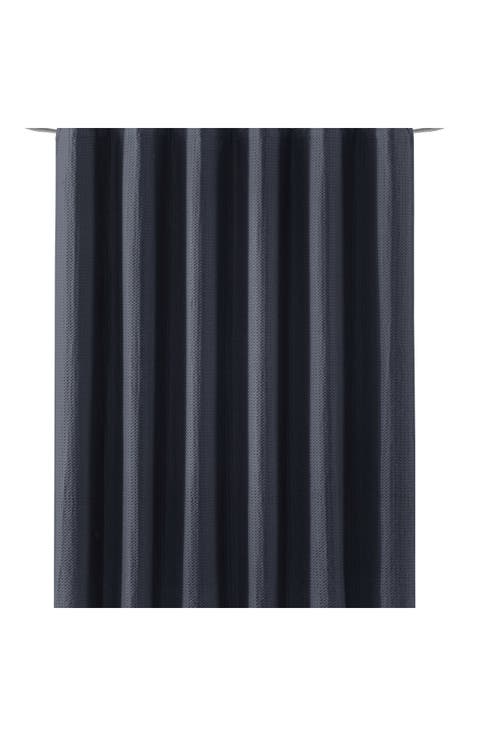 Modern Waffle Stitch Cotton Shower Curtain