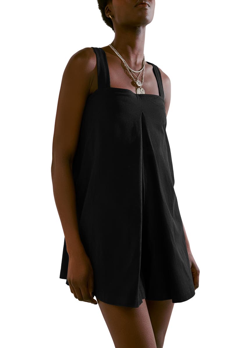 Free People Nichola Sleeveless Romper, Alternate, color, Black