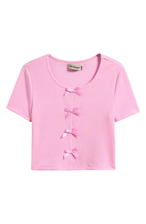 Cotton Emporium Kids' Bow Accent Rib T-shirt