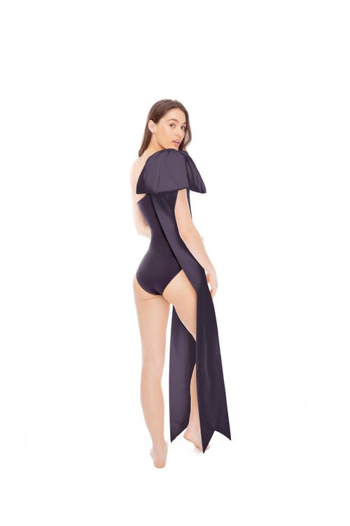 Tabacaru Milly Black One-piece Swimsuit In Black With Black Bow