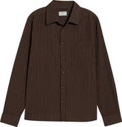 Percival Clancy Stripe Cotton Button-Up Shirt