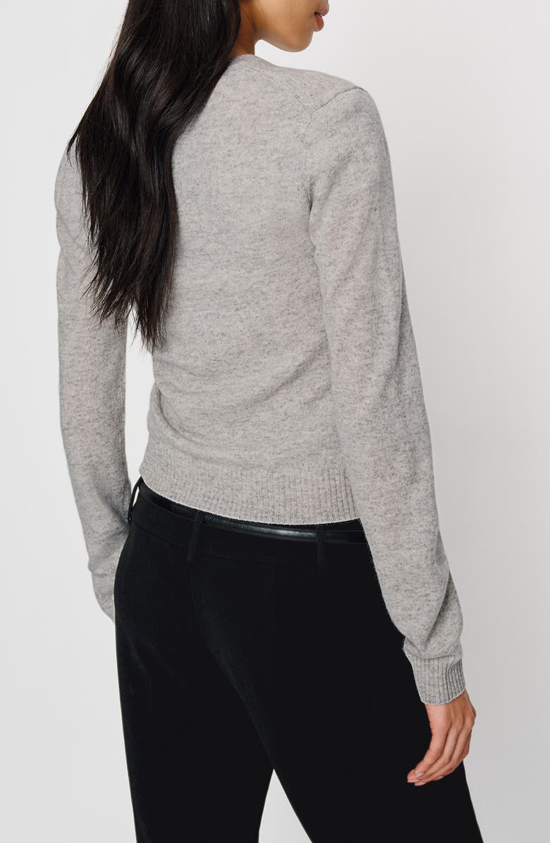Reformation Lian Cashmere Crewneck Crop Sweater, Alternate, color, Foggy