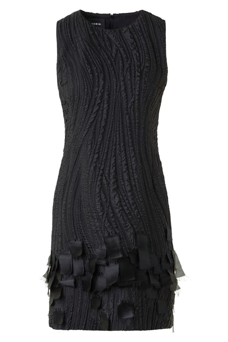 Waves Jacquard Sheath Dress, Alternate, color, BLACK