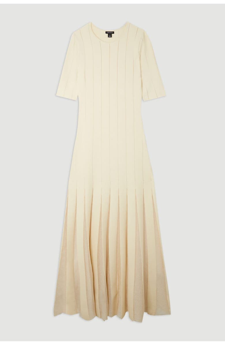Karen Millen Petite Knit Full Skirt Midi Dress, Alternate, color, Cream
