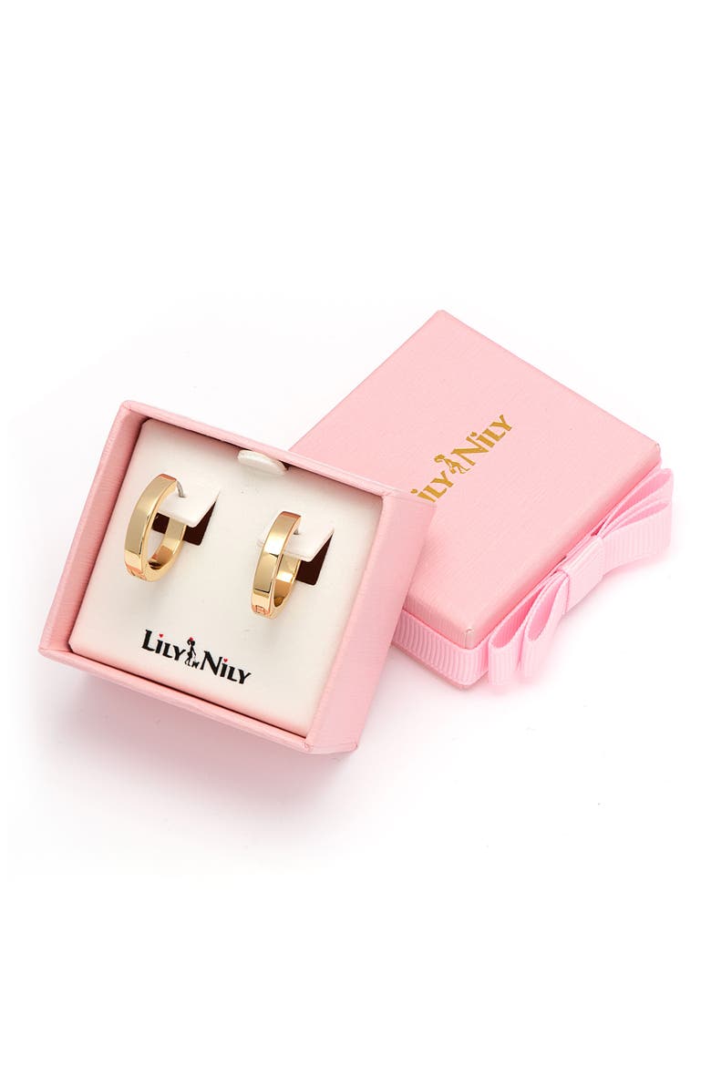 Kids' Flat Hoop Earrings, Alternate, color, GOLD