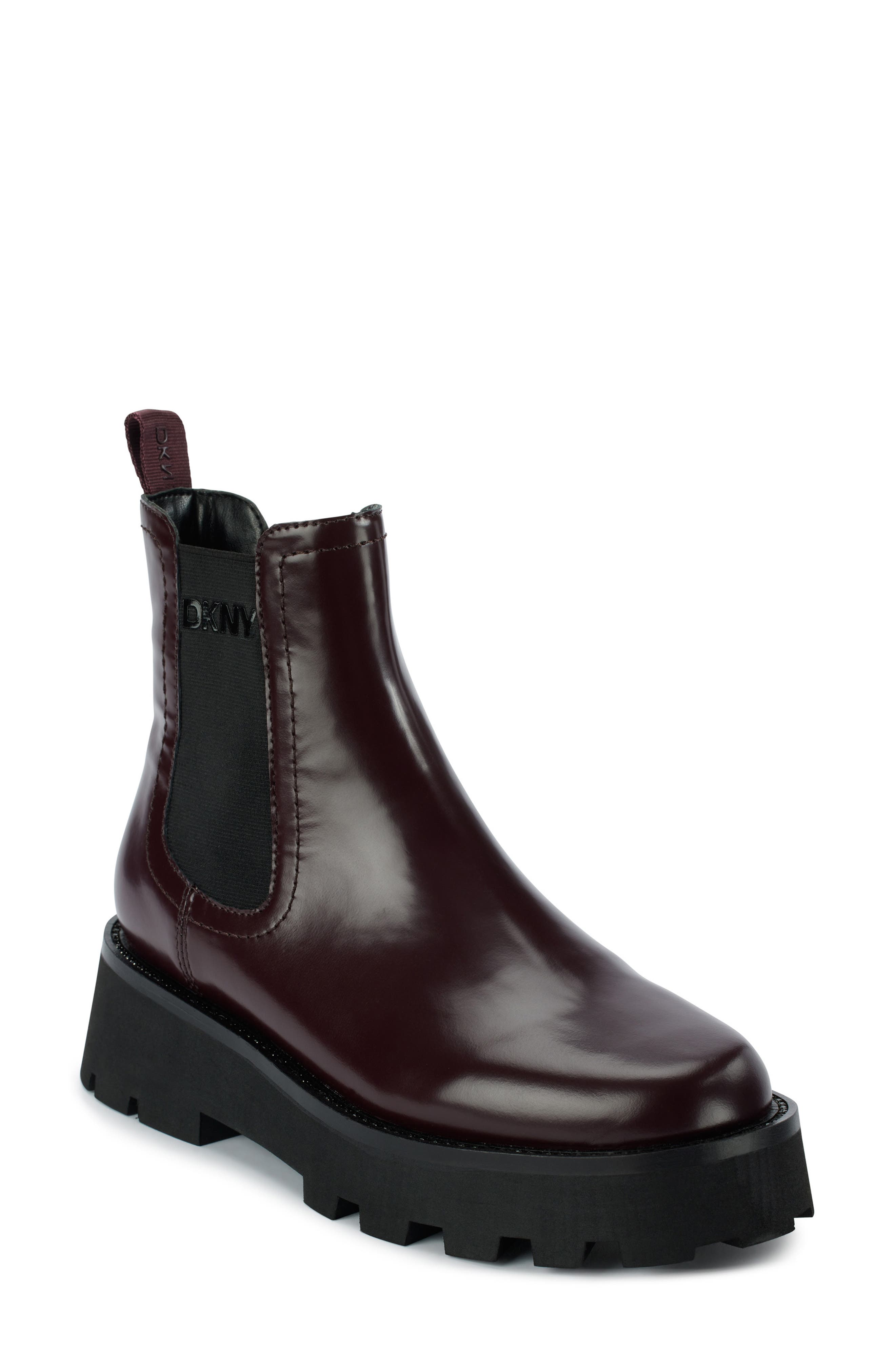 DKNY Senni Lug Sole Chelsea Boot, Main, color, Wine
