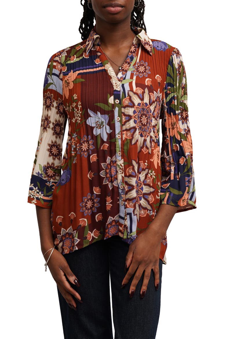 Release Pleat Button Front Blouse, Main, color, ALISA