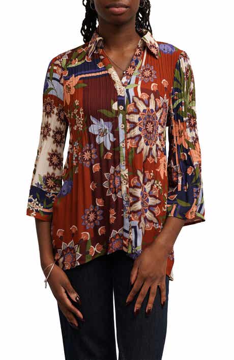 Release Pleat Button Front Blouse