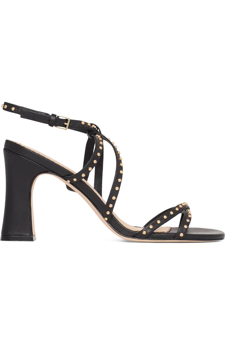 Cinq à Sept Blair Studded Ankle Strap Sandal, Alternate, color, Black/ Gold