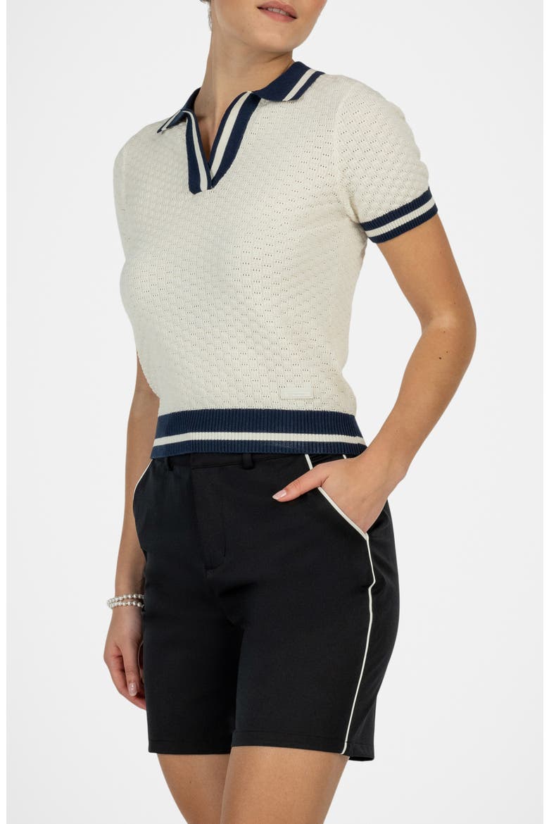 Clubhouse Tipped Pima Cotton Polo, Alternate, color, WHITE/ NAVY