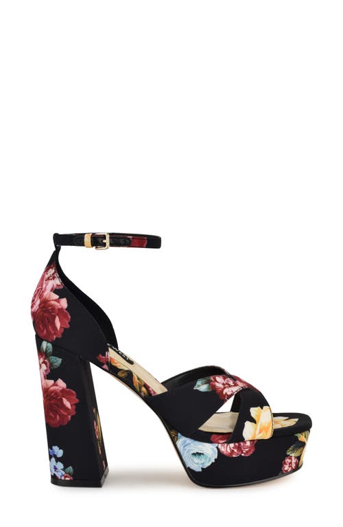 Nine West Vicky Ankle Strap Platform Sandal In Black