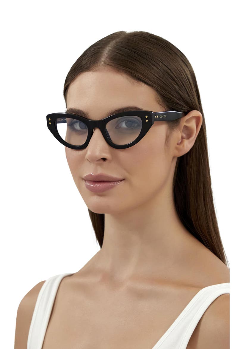 49mm Blue & Beyond Cat Eye Sunglasses, Alternate, color, BLACK