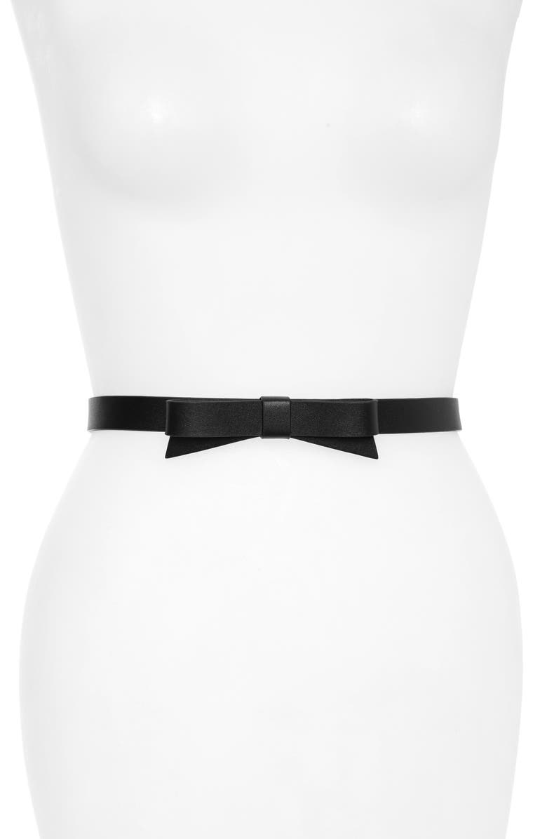 Kate Spade New York smooth bow belt, Main, color, 