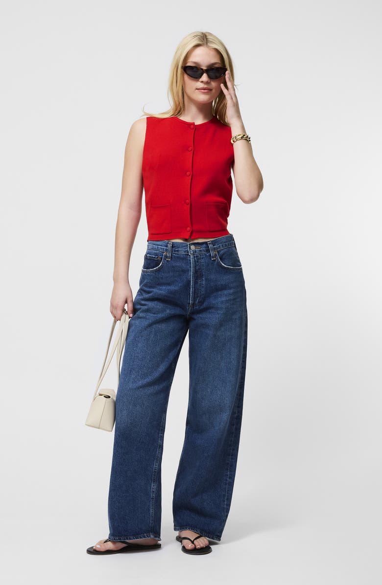 French Connection Cosysoft Knit Vest, Alternate, color, Mars Red