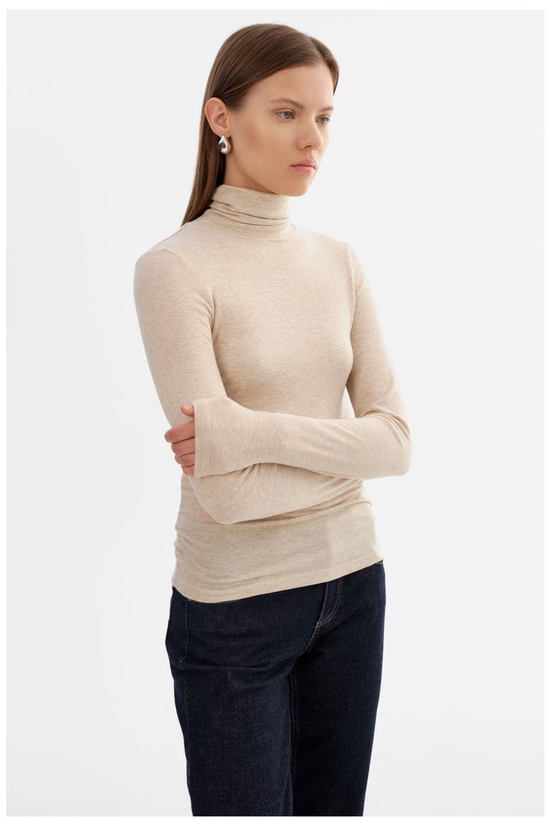 Sadie | Long Sleeve Mockneck Top, Alternate, color, Heather Beige