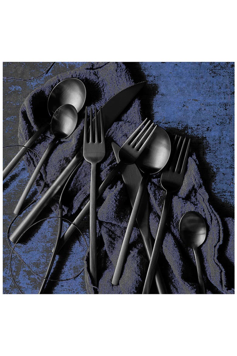 Due Ice 5-Piece Place Setting, Alternate, color, BLACK