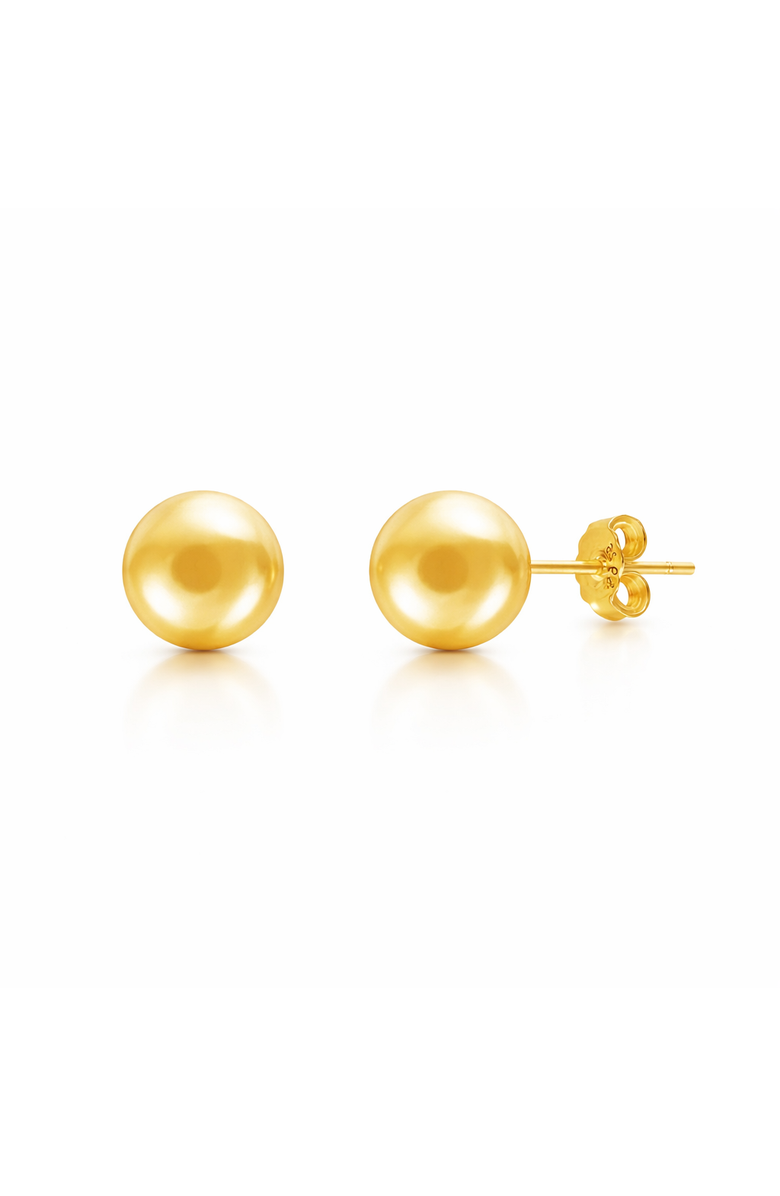 Donatello Gian Gold-Flashed Sterling Silver Ball Studs, Main, color, Gold