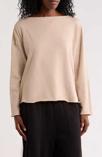 Boxy Boat Neck Organic Cotton Top