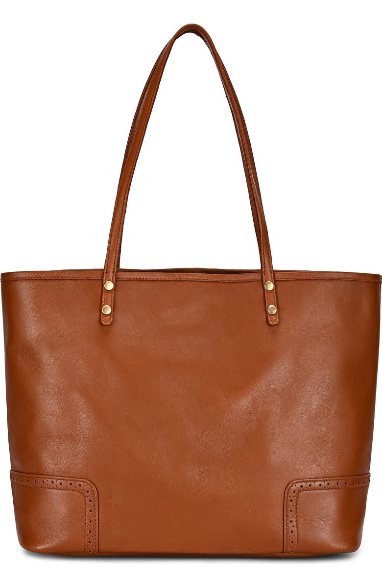OLD TREND Camellia Medium Reversible Leather Tote, Alternate, color, Cognac