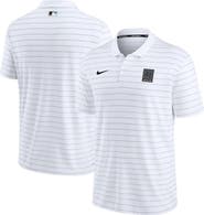 Nike Men's Nike White Miami Marlins Authentic Collection Striped Performance Pique Polo